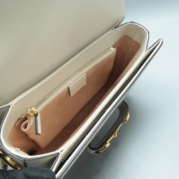 100% Authentic GUCCI Horsebit 1955 Brown Canvas Shoulder Bag 1627-11824 - Picture 10 of 12